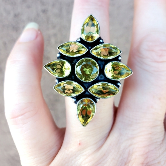 New Citrine 925 Silver Statement Ring. - Picture 2 of 8